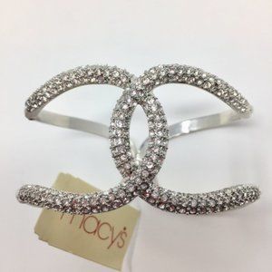Macy's Silver-Tone Rhinestone Link Bracelet NEW